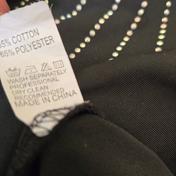 Y2K Black Sleeveless Rhinestone Top Size M Going Out Top Glitter Mcbling - Picture 9 of 9